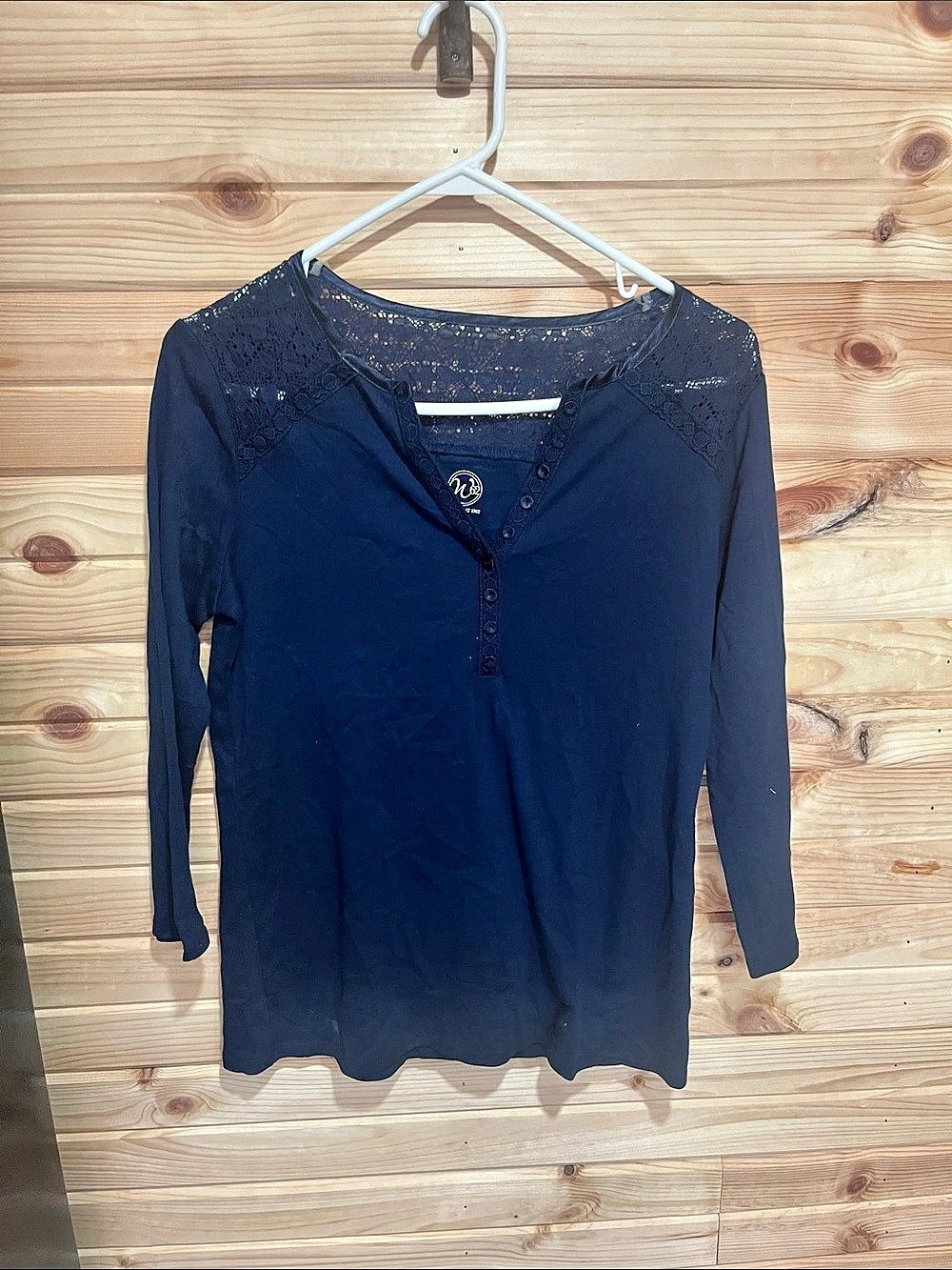 Westport 1962 Henley Long Sleeve in Blue Size Medium NWT